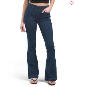 NEW 1822 DENIM Safia Pull On Flare Leg women Jeans With Sailor Patch Pockets 252